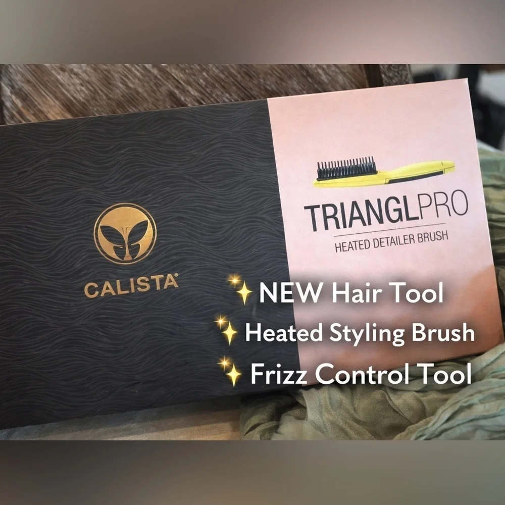 NEW Calista Heated Detailer Brush Hair Straightener Frizz Styling Tool Salon